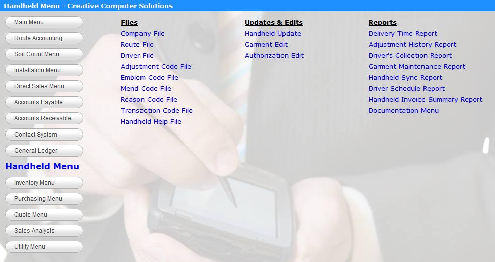 Handheld Route Listing
